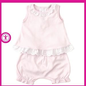 Kissy Kissy Elegant Eyelet Pink Sunsuit Set